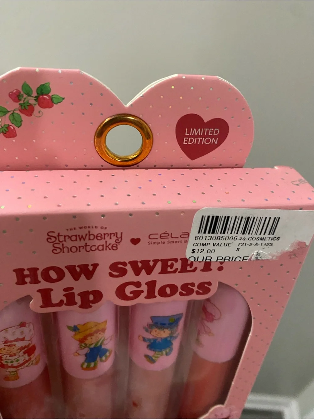 Strawberry Shortcake Célavi Lip Gloss Set 4 Pcs Limited Edition NIB Kawaii